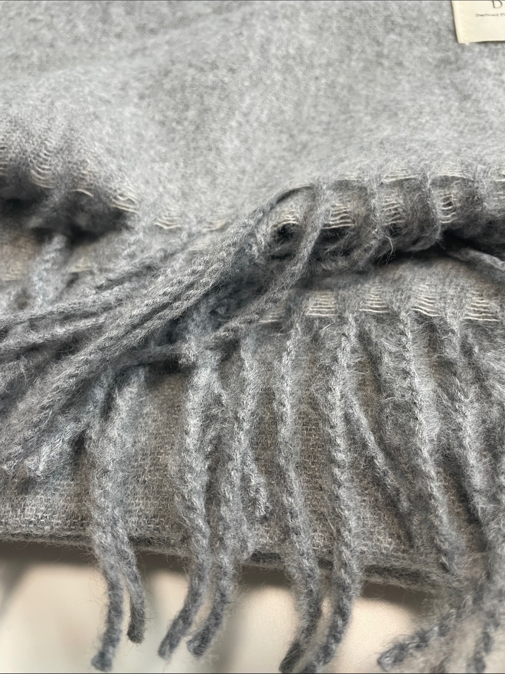 Gray Fringe Scarf Wrap - Picture 3 of 4